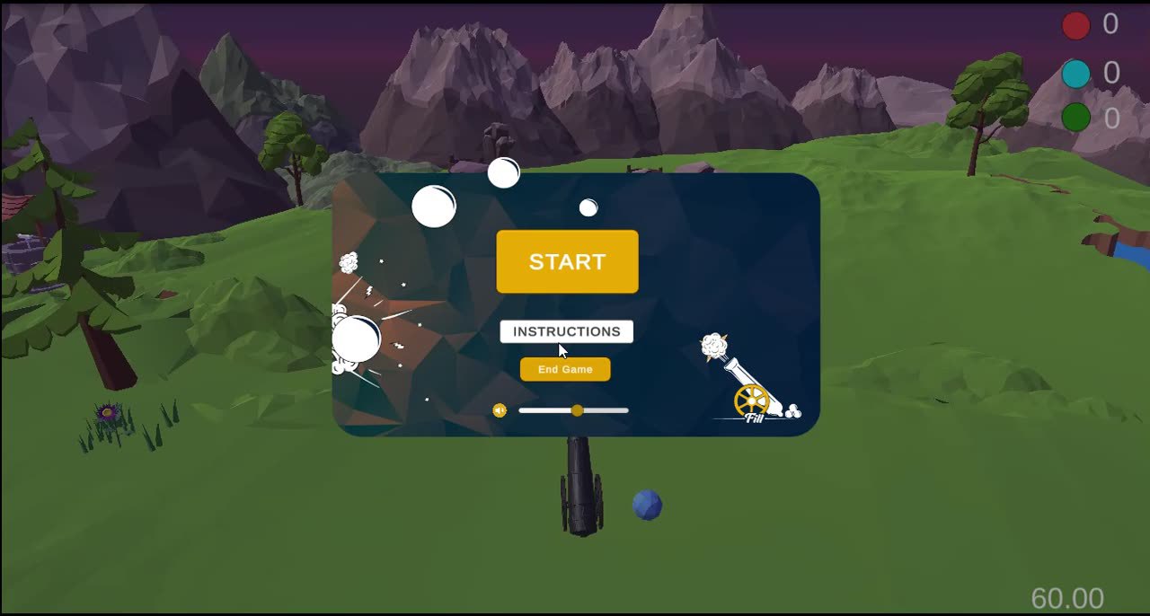 Fill game showing color-coded baskets before the memory challenge starts